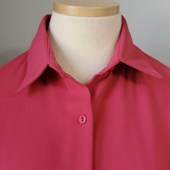 Bon Worth long sleeve top. Beautiful shade of fuchia. OVERSIZED XS. - Picture 2 of 8
